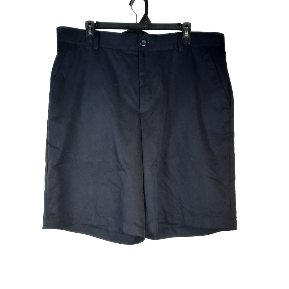 GREG NORMAN TASSO ELBA MENS GOLF CHINO SHORTS 36 BLACK FLAT FRONT POCKETS‎